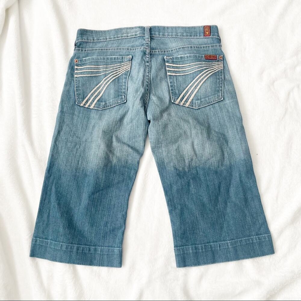 7 for all mankind dojo jean cropped Bermuda shorts blue denim size 27 7FAM